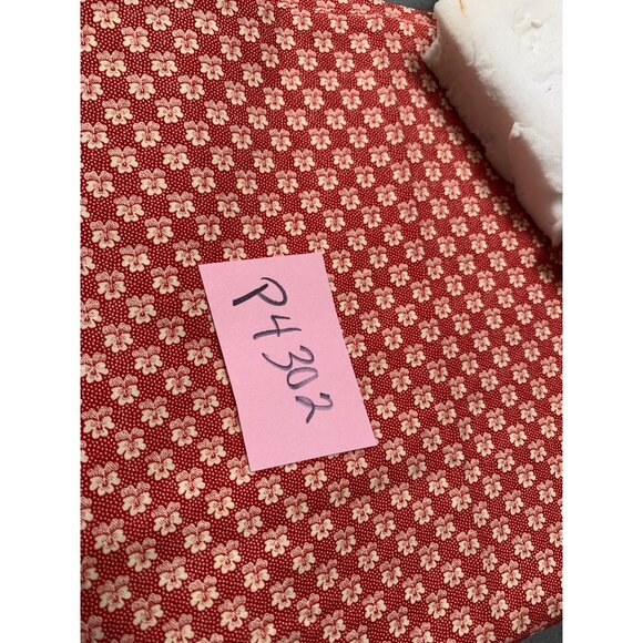 Red Floral Pattern Fabric Square 34x34 Inches Cotton Fabric Sewing & Crafting Pr - Picture 4 of 4
